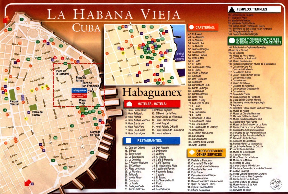 Havana ekskursijas kartē