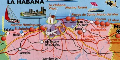 Karte pludmales Havana